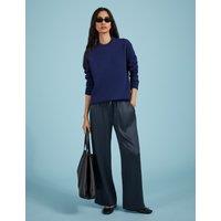 Satin Elasticated Waist Wide Leg Trousers