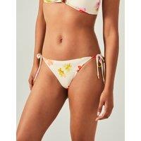 Floral Tie Side High Leg Bikini Bottoms