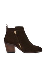 Dune London Suede Block Heel Ankle Boots Taupe