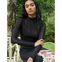 Sheer Lace High Neck Top