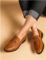 Leather Bar Flat Loafers