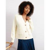 Albaray V-Neck Relaxed Cardigan with Wool Cream