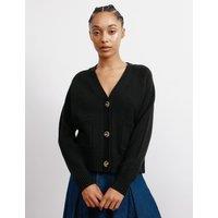 Albaray V-Neck Relaxed Cardigan with Wool Black