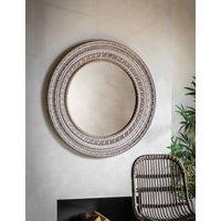 Kota Wooden Large Round Wall Mirror