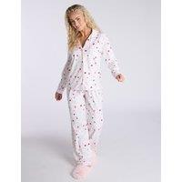 Fleece Present Print Pyjama Set With Gift Bag