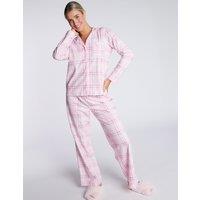 Fleece Checked Pyjama Set With Gift Bag