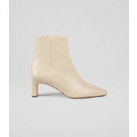 Leather Block Heel Ankle Boots