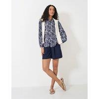 Cotton Rich Floral Button Through Blouse