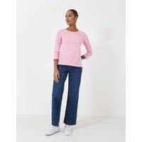Crew Clothing Pure Cotton Crew Neck Top Light Pink