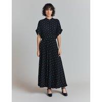 Crepe Embroidered Midaxi Tea Dress