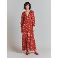 Polka Dot Cowl Neck Maxi Smock Dress