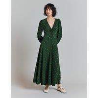 Crepe Embroidered Midaxi Bias Cut Dress