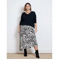 Animal Print Midi Asymmetric Skirt