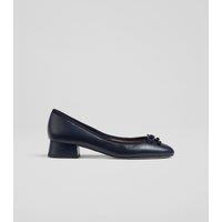 Leather Block Heel Ballet Pumps