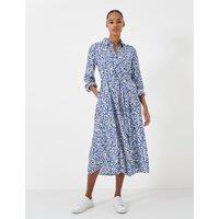 Polka Dot Tie Waist Midi Shirt Dress