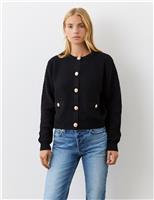 Pure Cotton Textured Button Front Cardigan