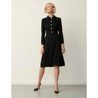 Crepe Midi Shirt Dress