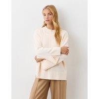 Crew Neck Stepped Hem Jumper