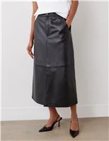 Leather Midi Pencil Skirt