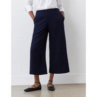 Finery London Wide Leg Cropped Trousers Navy