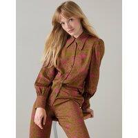 Floral Collared Button Through Blouse