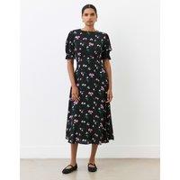 Finery London Floral Midi Tea Dress Black Mix