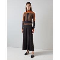 Pleat Front Split Front Wide Leg Culottes