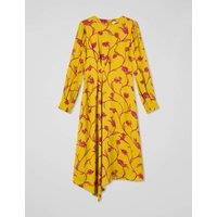 Floral Draped Knee Length Skater Dress