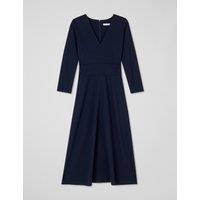 Jersey V-Neck Midi Skater Dress