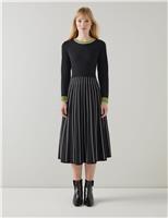 Colour Block Midi Skater Dress