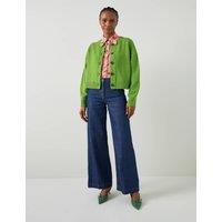 Pure Merino Wool Crew Neck Cardigan