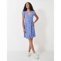 Jersey Floral V-Neck Knee Length Tea Dress