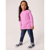 Crew Clothing Pure Cotton Cable Knit Jumper (3-12 Yrs) Purple