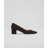 Suede Block Heel Pointed Court Shoes