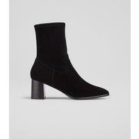 Suede Block Heel Ankle Boots