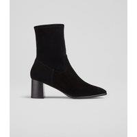 Suede Block Heel Ankle Boots