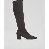 Suede Block Heel Knee High Boots