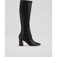 Block Heel Square Toe Knee High Boots