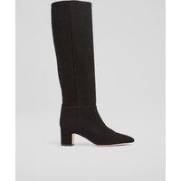Suede Block Heel Knee High Boots