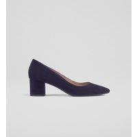 Suede Block Heel Pointed Court Shoes
