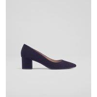 Suede Block Heel Pointed Court Shoes