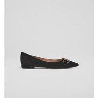 Suede Buckle Pointed Pumps