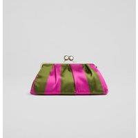 Striped Chain Strap Clutch Bag