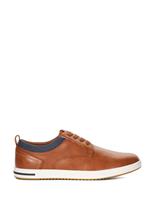 Wide Fit Leather Lace Up Trainers