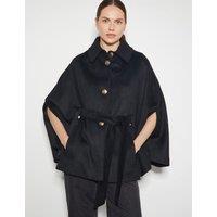 Wool Blend Split Sleeve Peacoat
