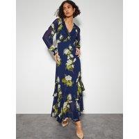 Printed V-Neck Maxi Tiered Dress