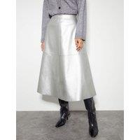 Leather Look Midi A-Line Skirt