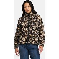 Floral Printed Funnel Neck Fleece Jacket