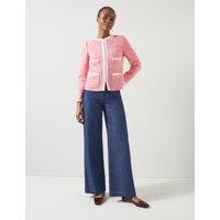 Tweed Collarless Short Jacket