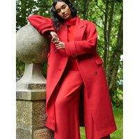 RED DOUBLE BREASTED OVERCOAT